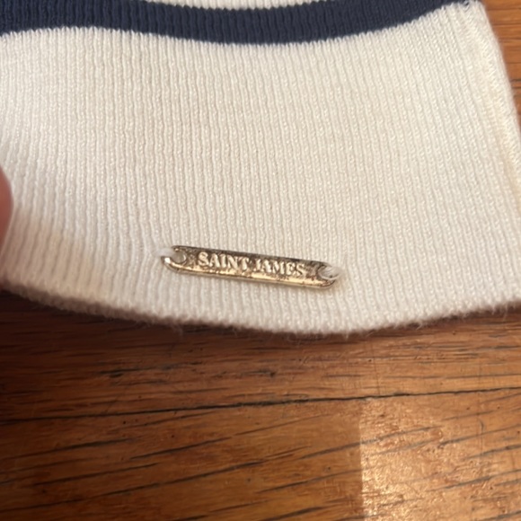 Saint James Women’s Button Neck Striped Sweater, size 4 - Picture 11 of 13